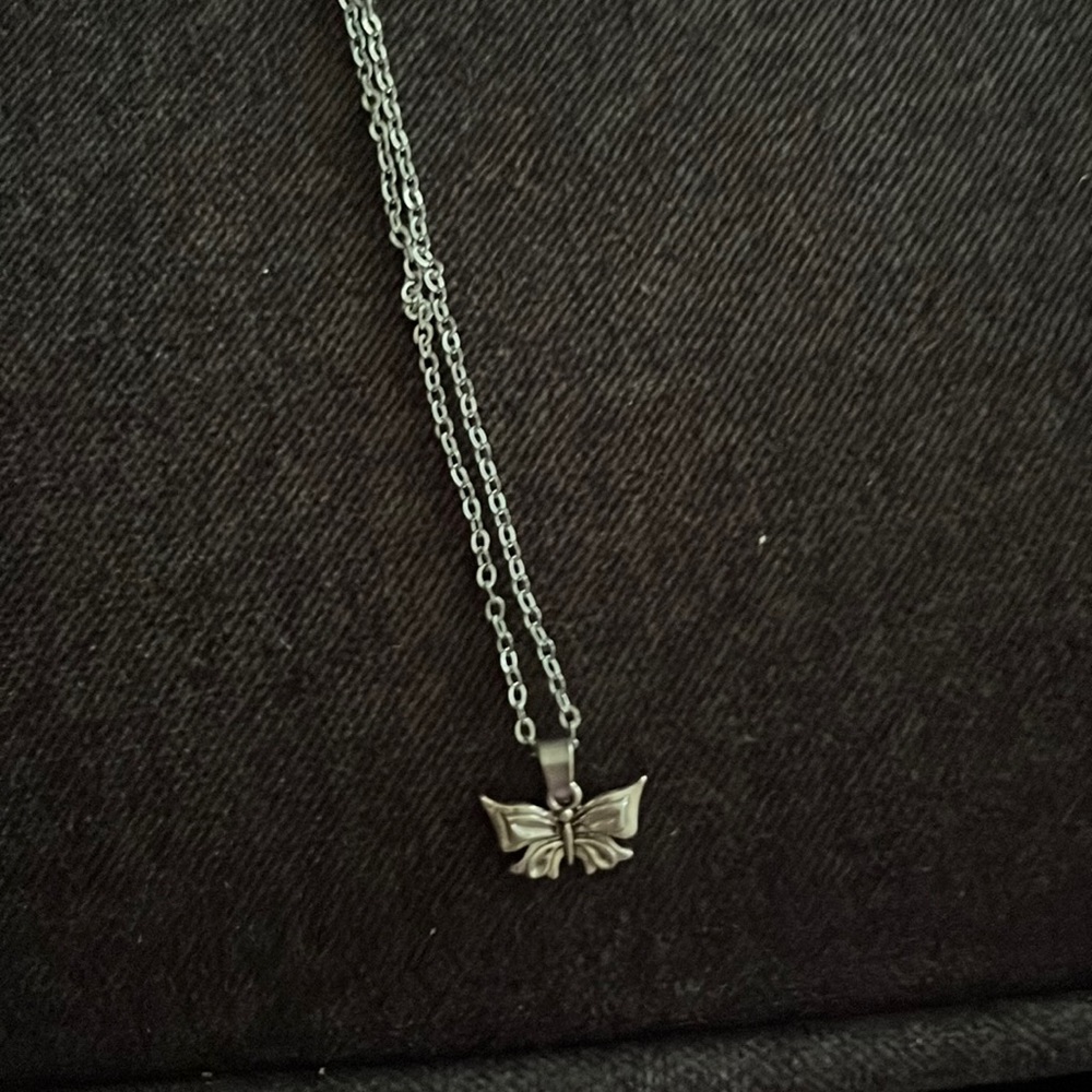 Silver butterfly necklace